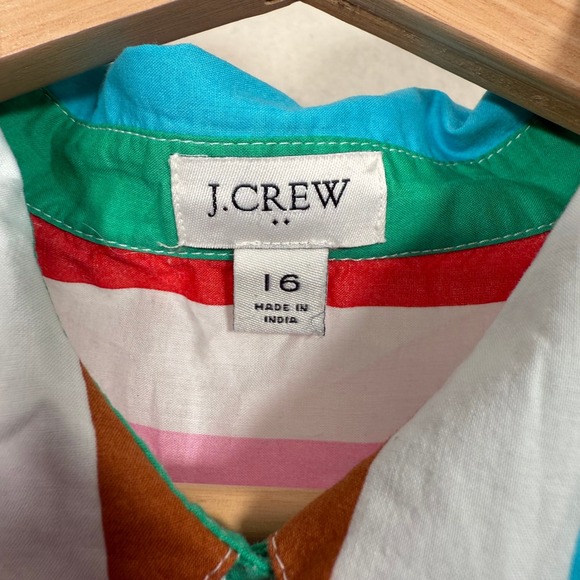 J.Crew Multicolor Striped Maxi Dress Women's Size 16 Shirt Dress - Picture 2 of 7
